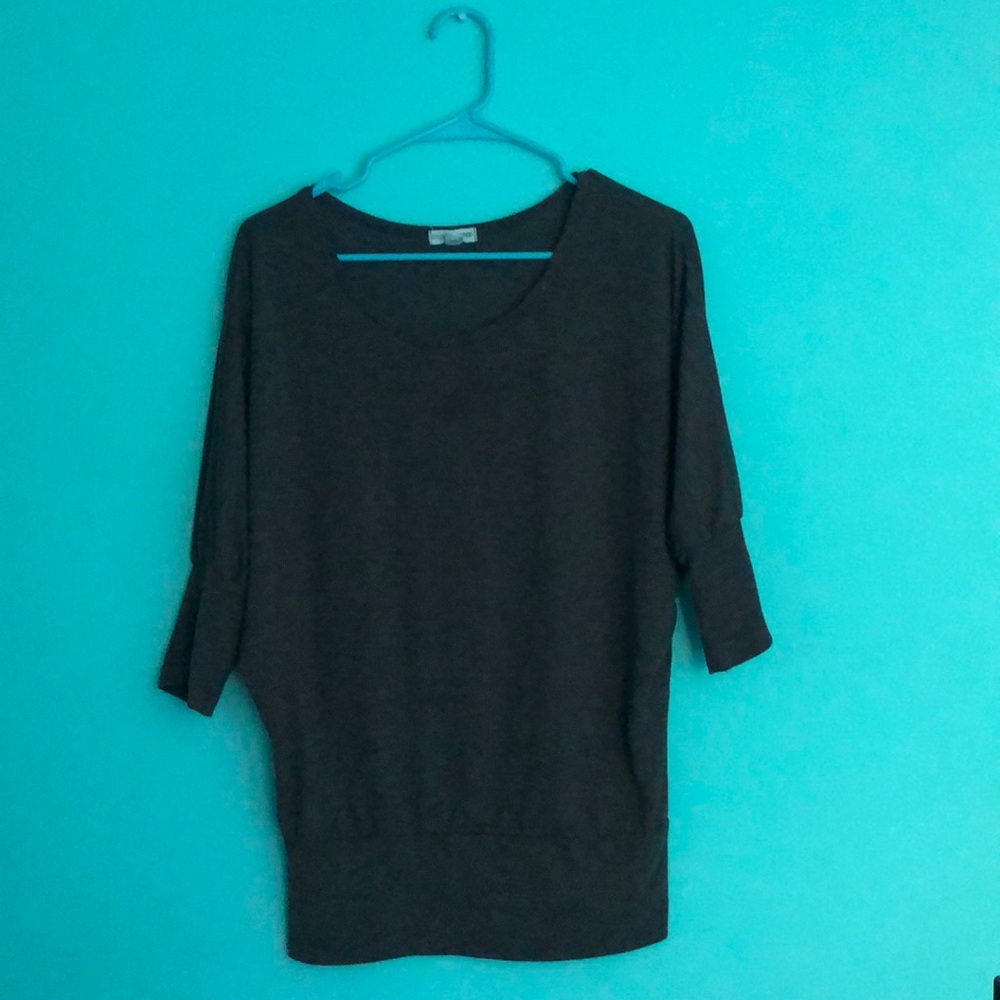 Zenana Outfitters Gray 3 quarter sleeve blouse